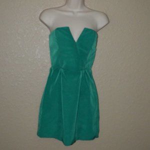 $345 Sz S Naven Green Strapless Mini Dress